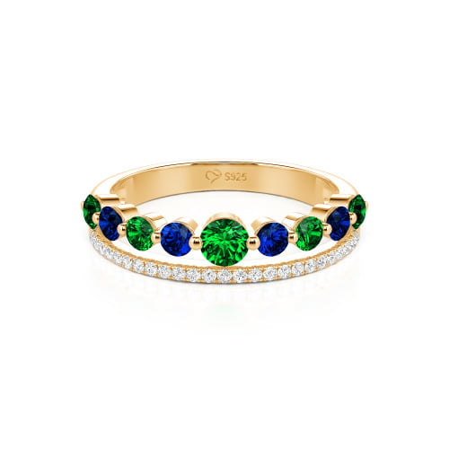 Jeulia Custom Double Row Round Cut Wedding Band for Women