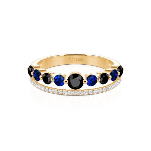 Jeulia Custom Double Row Round Cut Wedding Band for Women