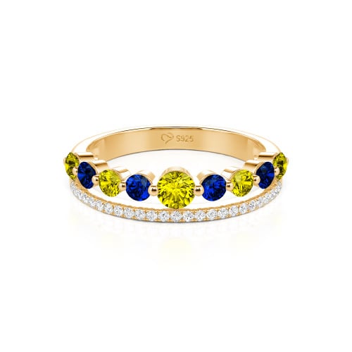 Jeulia Custom Double Row Round Cut Wedding Band for Women