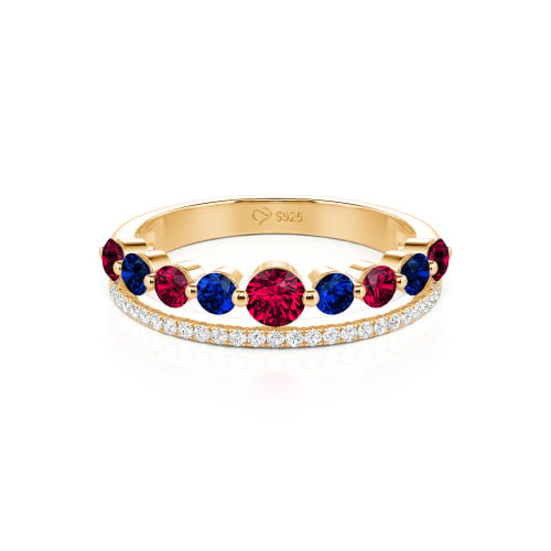 Jeulia Custom Double Row Round Cut Wedding Band for Women