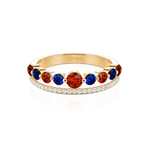 Jeulia Custom Double Row Round Cut Wedding Band for Women