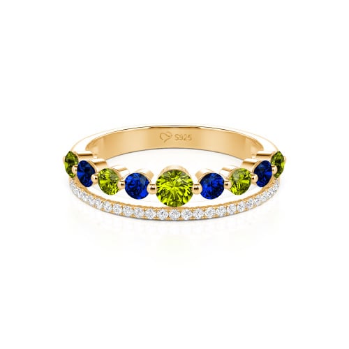 Jeulia Custom Double Row Round Cut Wedding Band for Women