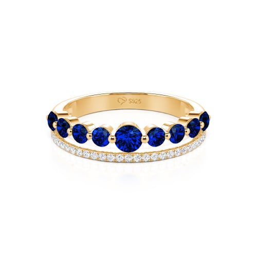 Jeulia Custom Double Row Round Cut Wedding Band for Women