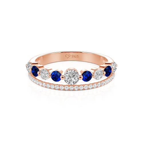 Jeulia Custom Double Row Round Cut Wedding Band for Women
