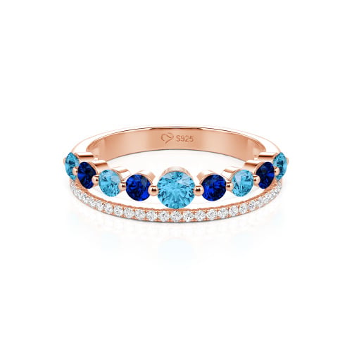 Jeulia Custom Double Row Round Cut Wedding Band for Women