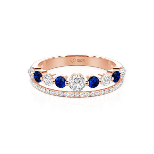 Jeulia Custom Double Row Round Cut Wedding Band for Women