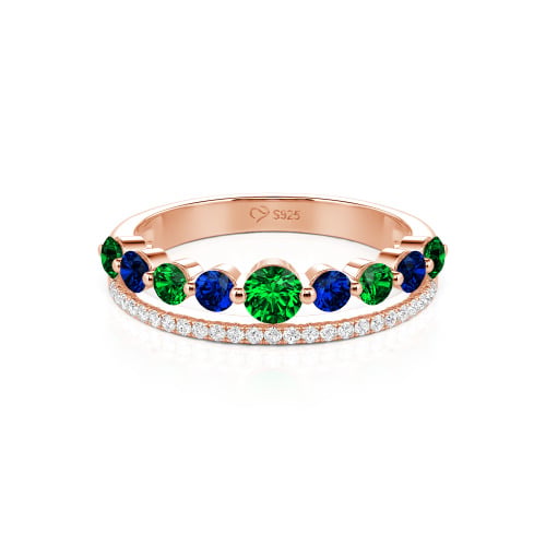 Jeulia Custom Double Row Round Cut Wedding Band for Women