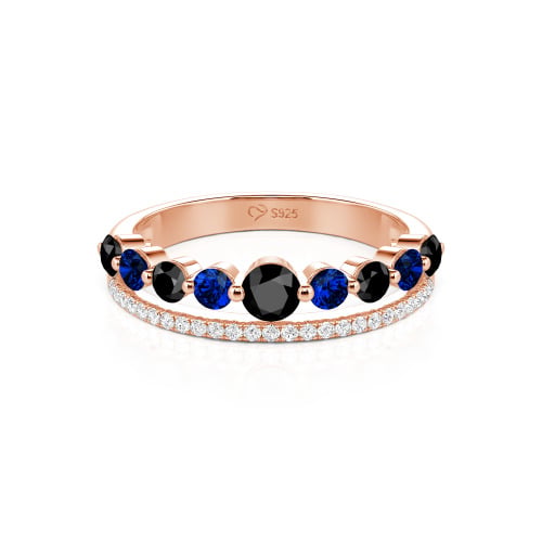 Jeulia Custom Double Row Round Cut Wedding Band for Women