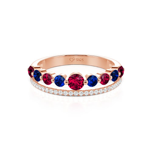 Jeulia Custom Double Row Round Cut Wedding Band for Women