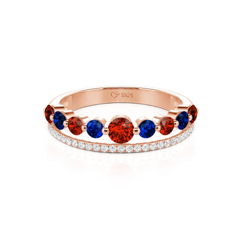 Jeulia Custom Double Row Round Cut Wedding Band for Women