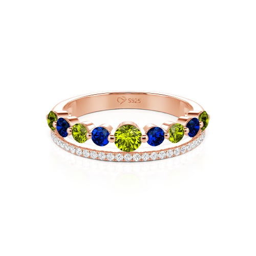 Jeulia Custom Double Row Round Cut Wedding Band for Women