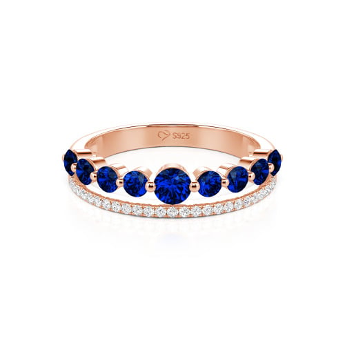 Jeulia Custom Double Row Round Cut Wedding Band for Women