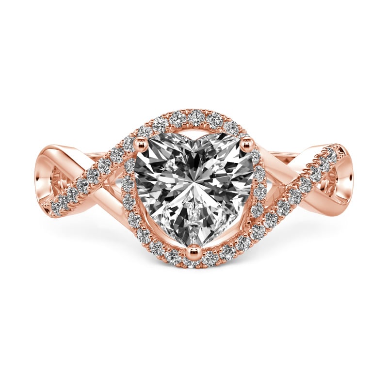 Jeulia Anillo de Compromiso Personalizado Corazón Infinito