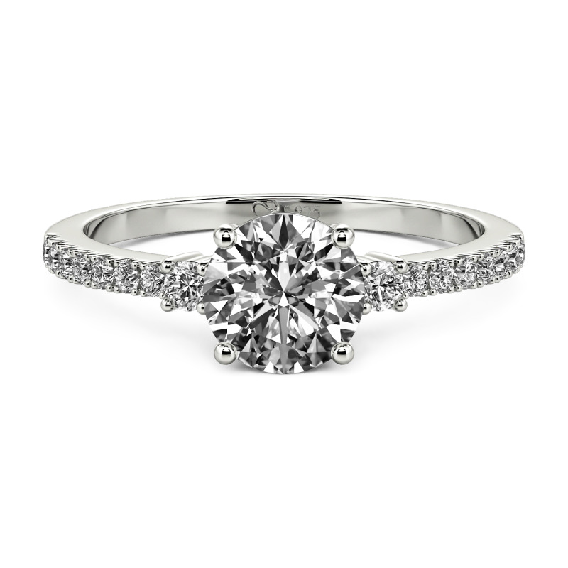 Jeulia Anillo de Boda Tres Piedras Simple Personalizado