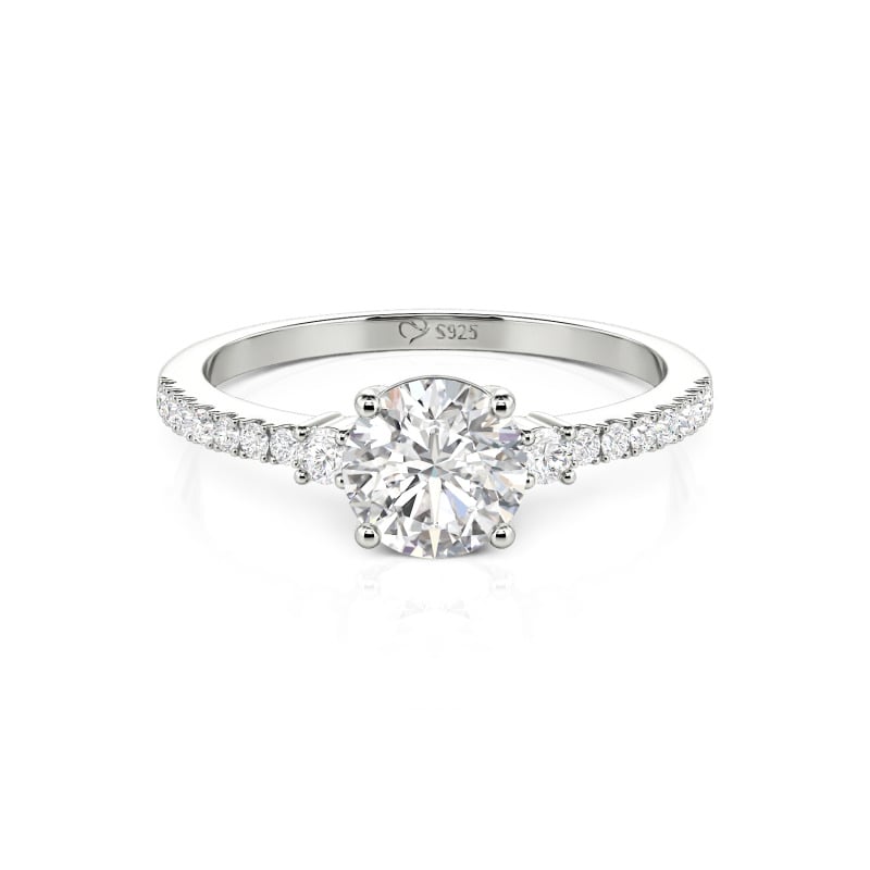 Jeulia Bague de Mariage Trois Pierres Simple Personnalisée