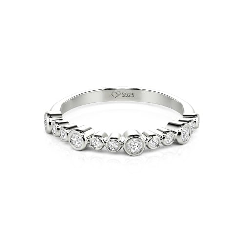 Jeulia Everyday Custom Bezel Set Stackable Ring for Women