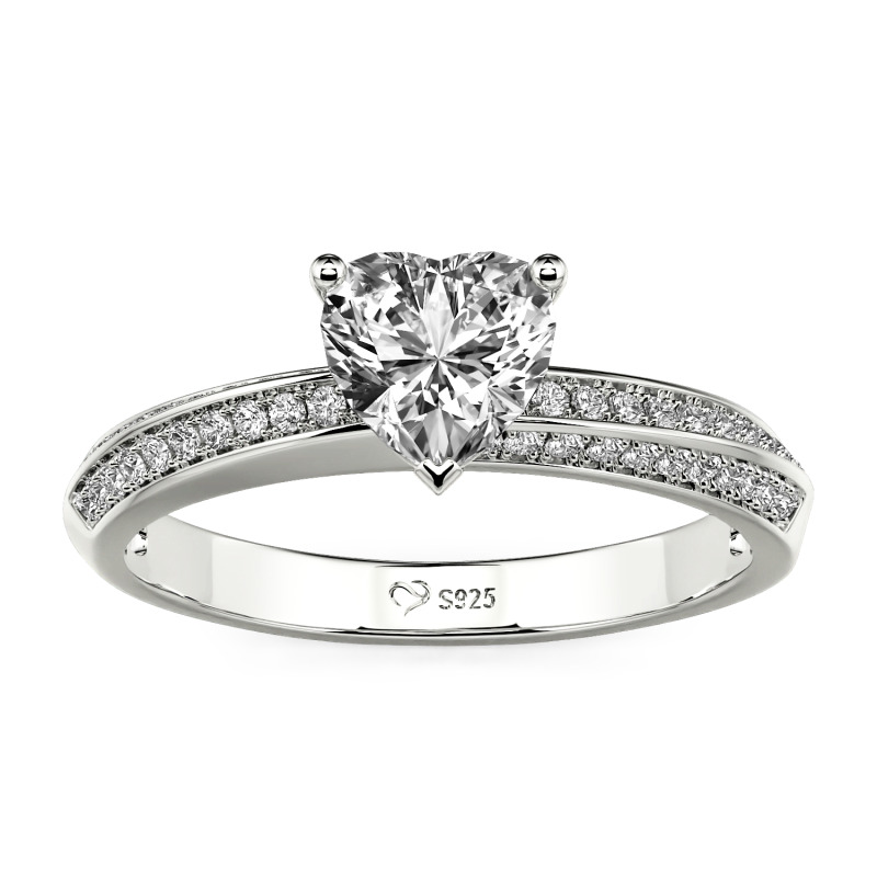 Jeulia Anillo Corazón Eternidad Trenzado Clásico Personalizado