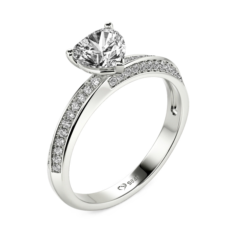 Jeulia Anillo Corazón Eternidad Trenzado Clásico Personalizado