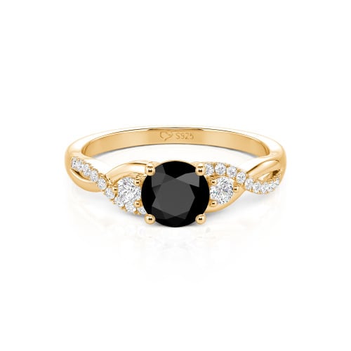 Jeulia Classic Twist Custom Round Three Stone Ring