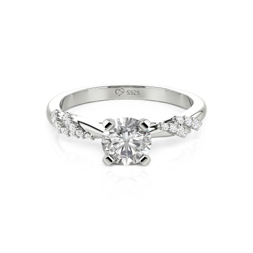 Jeulia Custom Twist Round Cut Engagement Ring
