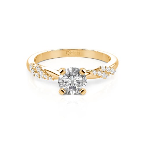 Jeulia Custom Twist Round Cut Engagement Ring