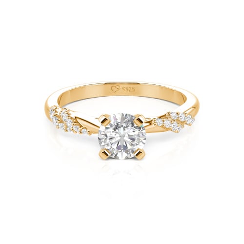 Jeulia Custom Twist Round Cut Engagement Ring