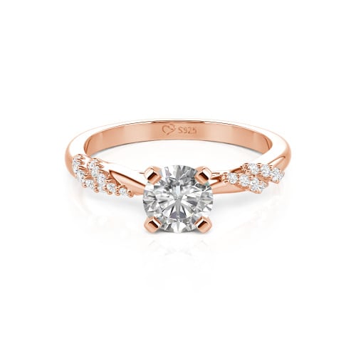 Jeulia Custom Twist Round Cut Engagement Ring