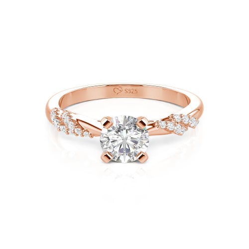 Jeulia Custom Twist Round Cut Engagement Ring
