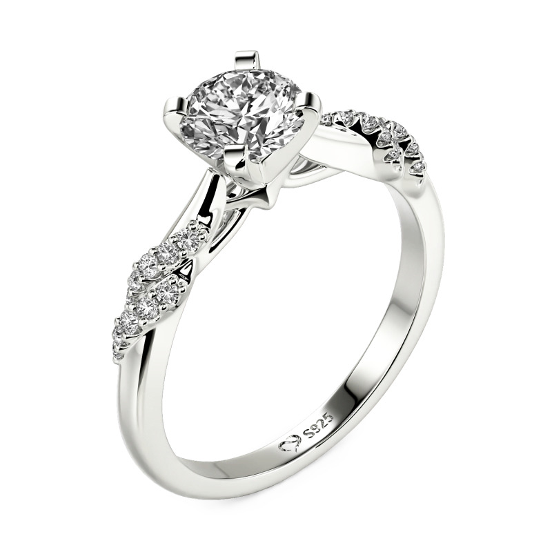 Jeulia Custom Twist Round Cut Engagement Ring