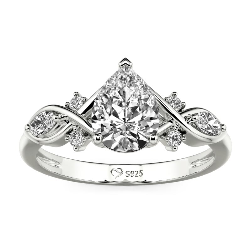 Jeulia Infinity Custom Pear Cut Engagement Ring