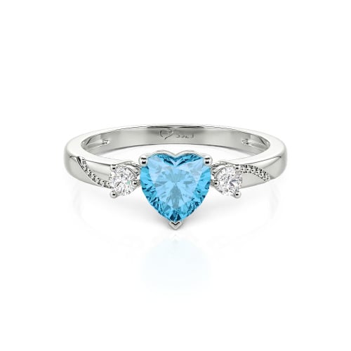 Jeulia Custom Simple Heart Cut Three-Stone Bezel Set Ring