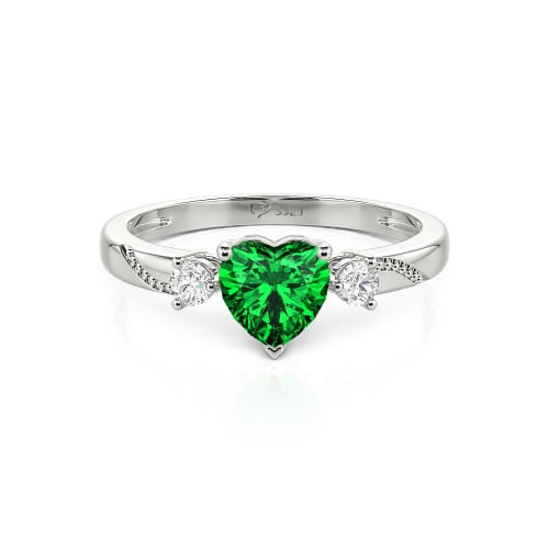 Jeulia Custom Simple Heart Cut Three-Stone Bezel Set Ring
