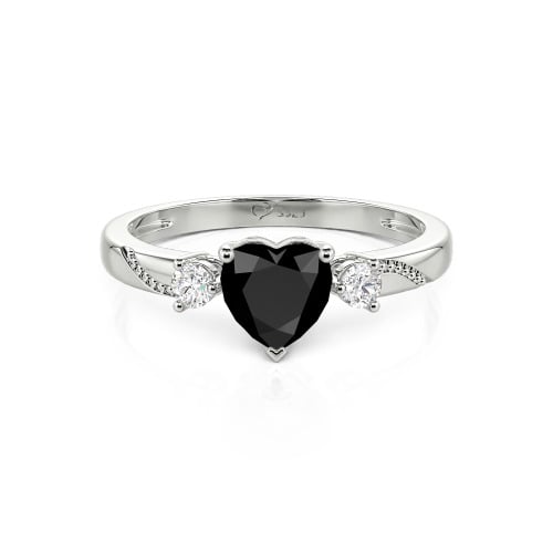 Jeulia Custom Simple Heart Cut Three-Stone Bezel Set Ring