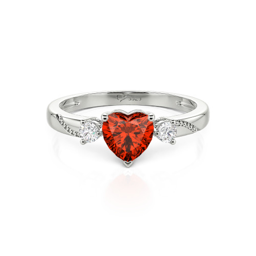Jeulia Custom Simple Heart Cut Three-Stone Bezel Set Ring