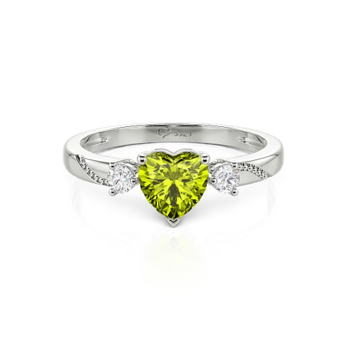 Jeulia Custom Simple Heart Cut Three-Stone Bezel Set Ring