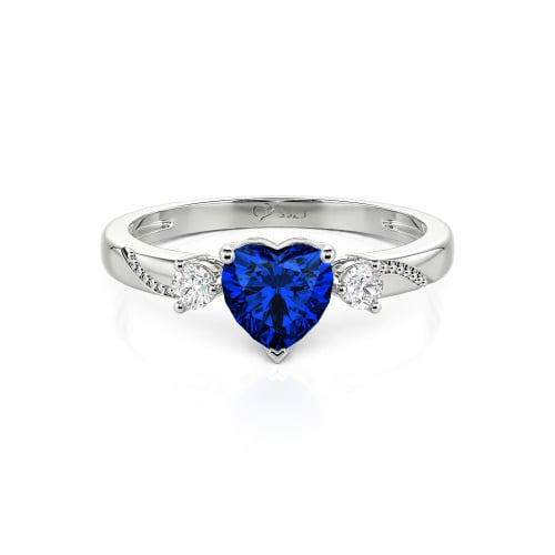 Jeulia Custom Simple Heart Cut Three-Stone Bezel Set Ring