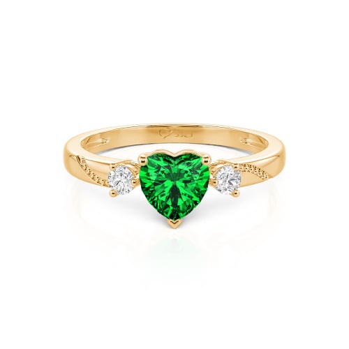 Jeulia Custom Simple Heart Cut Three-Stone Bezel Set Ring