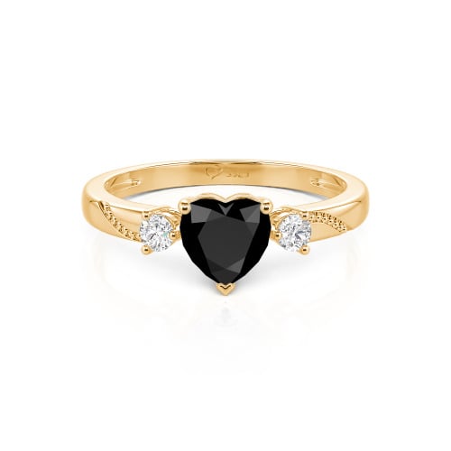 Jeulia Custom Simple Heart Cut Three-Stone Bezel Set Ring