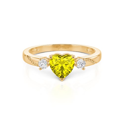 Jeulia Custom Simple Heart Cut Three-Stone Bezel Set Ring