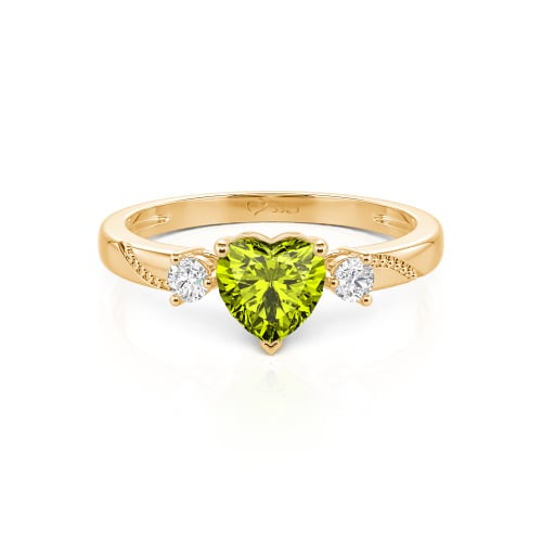 Jeulia Custom Simple Heart Cut Three-Stone Bezel Set Ring