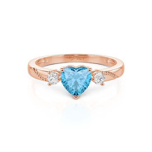 Jeulia Custom Simple Heart Cut Three-Stone Bezel Set Ring