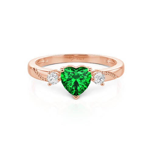 Jeulia Custom Simple Heart Cut Three-Stone Bezel Set Ring