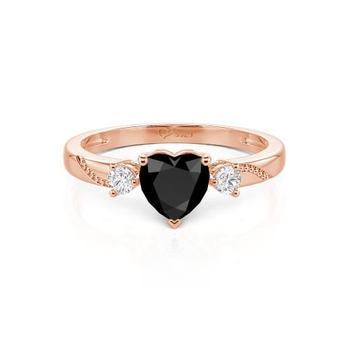 Jeulia Custom Simple Heart Cut Three-Stone Bezel Set Ring