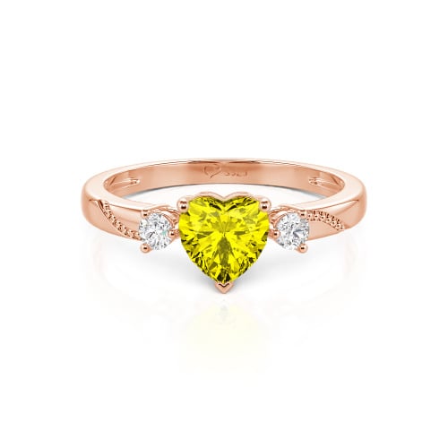 Jeulia Custom Simple Heart Cut Three-Stone Bezel Set Ring