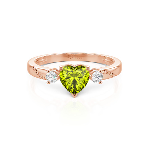 Jeulia Custom Simple Heart Cut Three-Stone Bezel Set Ring