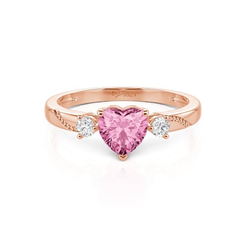 Jeulia Custom Simple Heart Cut Three-Stone Bezel Set Ring