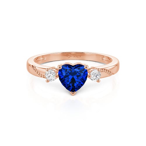 Jeulia Custom Simple Heart Cut Three-Stone Bezel Set Ring