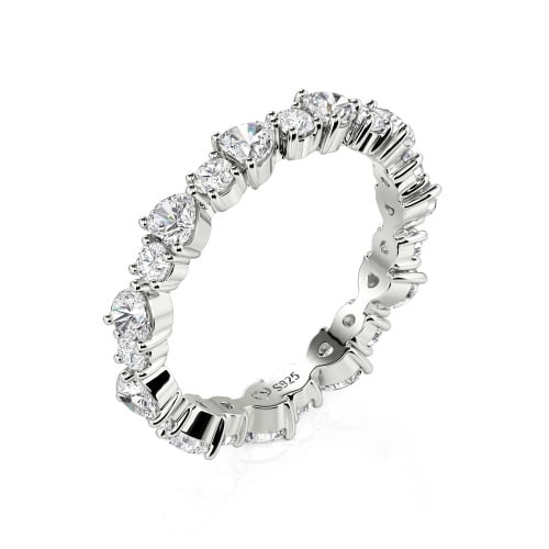 Jeulia Custom Simple Heart Round Cut Eternity Ring