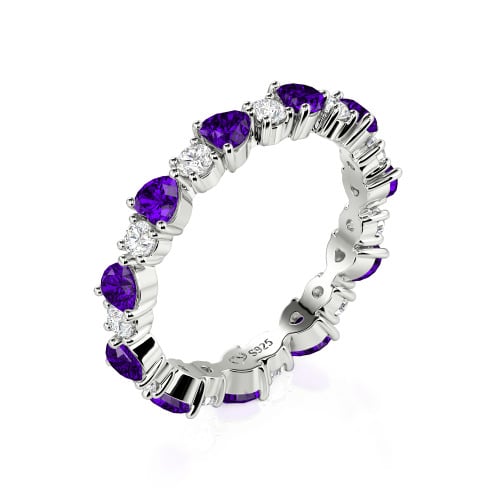 Jeulia Custom Simple Heart Round Cut Eternity Ring