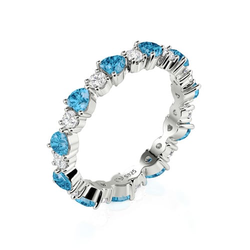 Jeulia Custom Simple Heart Round Cut Eternity Ring